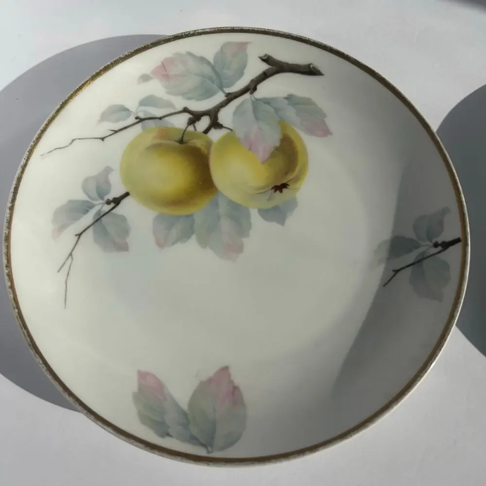 Rosenthal Bavaria Fruit Plates Apple Pear Gold Gilt Germany